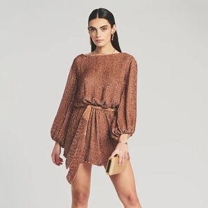 Retrofete Grace Sequin Mini Dress, Bronze Sz XS